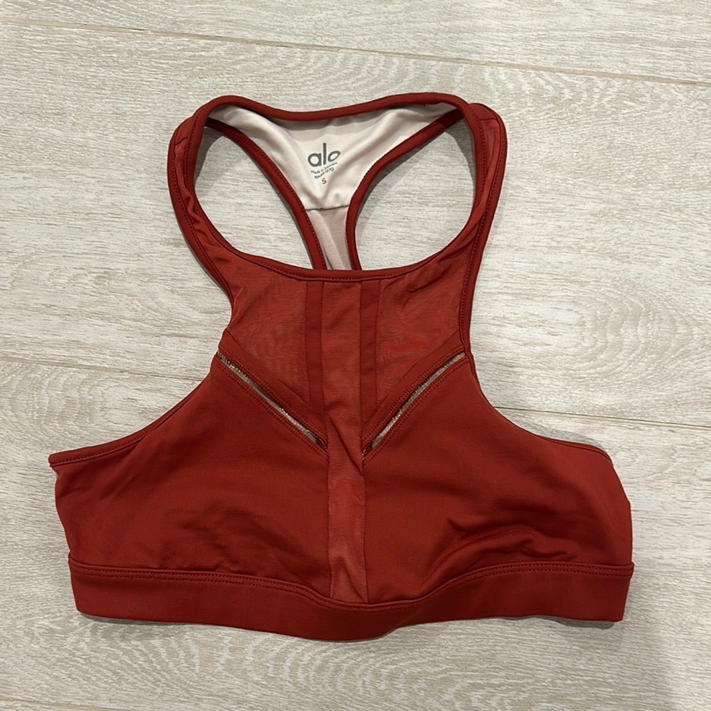 ALO Yoga Red Racerback Sports Bra small